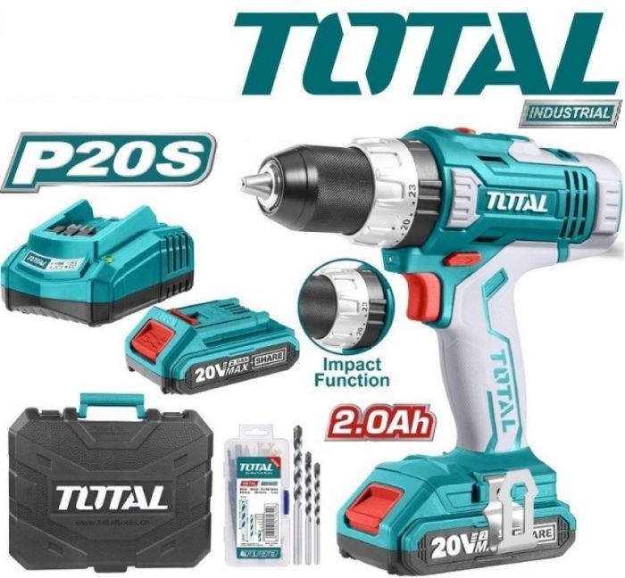 Cordless Impact Drill - Screwdriver / 20 V / 2А / 55Nm / +1 Battery / INDUSTRIAL (TIDLI2003)