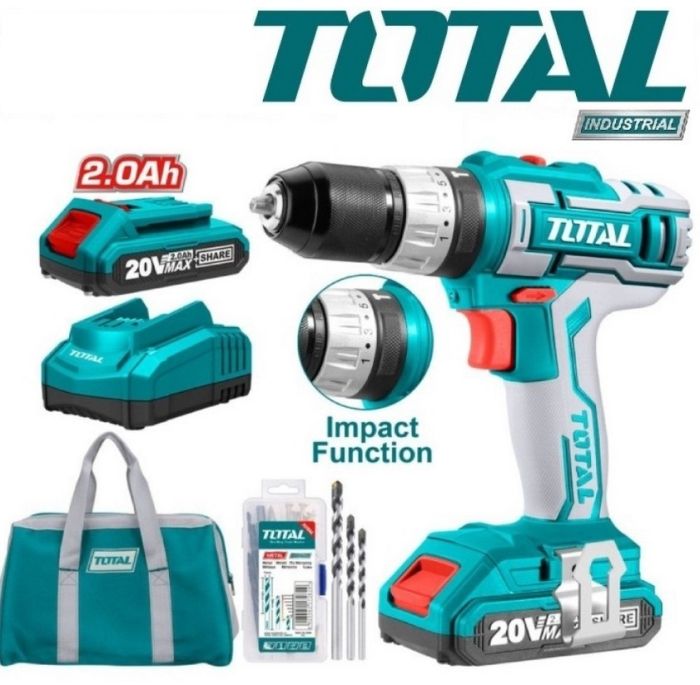 Cordless impact drill / 20 V / 2А / 45Nm / +1 Battery / INDUSTRIAL (TIDLI2002)