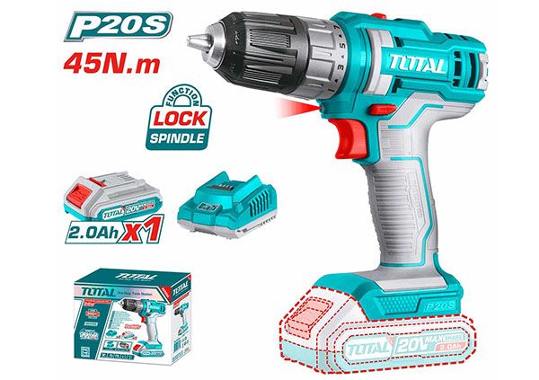 Lithium-Ion cordless drill 20V / 2Ah TOTAL TDLI200518