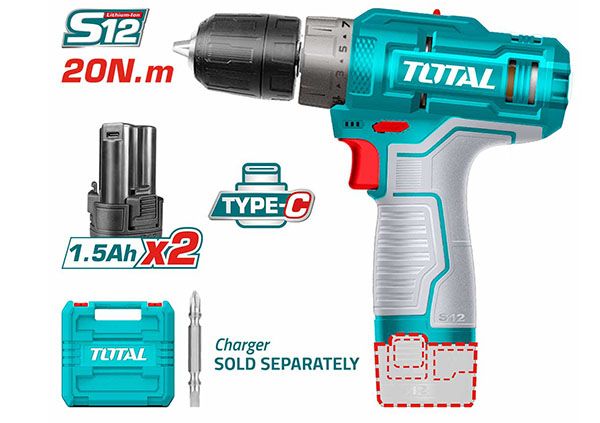 Lithium-Ion cordless drill 12V / 1.5Ah / 20Nm (TDLI12202)