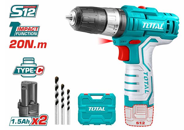  Li-ion Impact Drill 12V/20 Nm (TIDLI12328 )