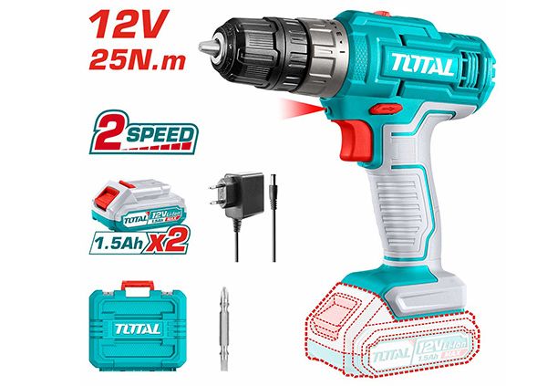 12V Li-ion Cordless Drill / 1,5Аh / with 2 batteries and charger (TDLI1228)