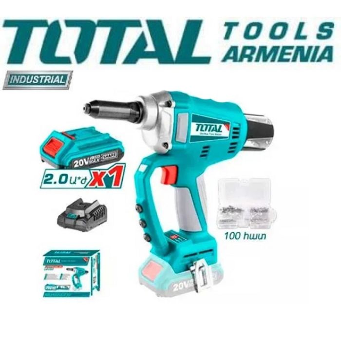 Lithium-ion rivet tool 20V / 2Ah TOTAL TRTLI20051