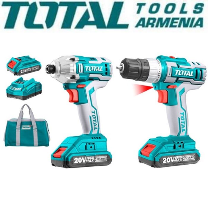 Screwdriver And Wrench Kit 20V With 2 Batteries (TCKLI2016)