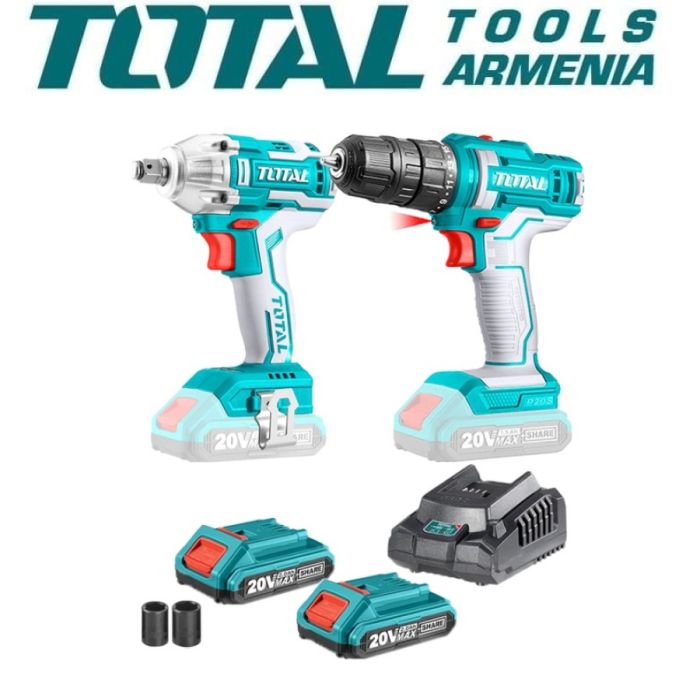 Li-ion Cordless 2 Pcs Combo Kit TOTAL TOSLI230702