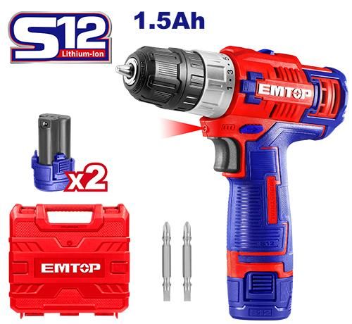 Аккумуляторная дрель-шуруповерт Emtop ECDL12622