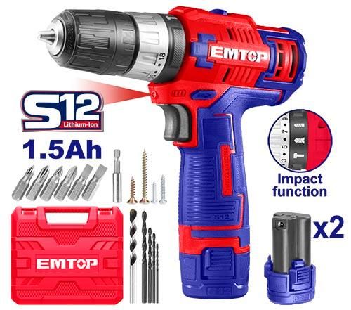 Cordless impact drill Emtop ECIDL12622