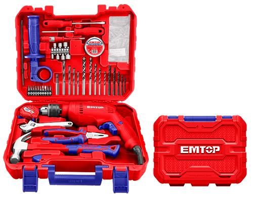 Набор инструмента с дрелью 122шт Emtop EEDK12201