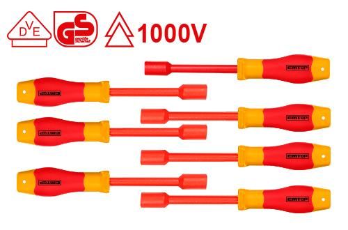 7 Pcs Insulated Nut Screwdriver Set Emtop EKISD0701