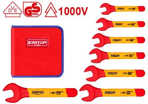 Набор изолированных комбинированных ключей 7шт Emtop EKISPA0701
