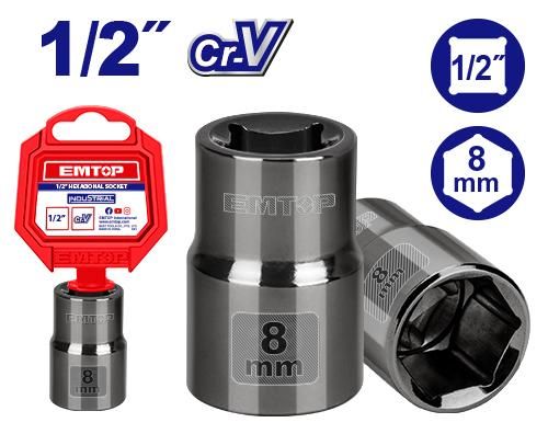 Головка торцевая шестигранная 1/2" Emtop ESCT12081