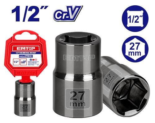 Головка торцевая шестигранная 1/2" Emtop ESCT12271