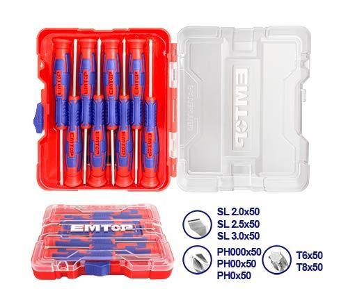 8 Pcs Precision Screwdriver Set Emtop ESSTP0802