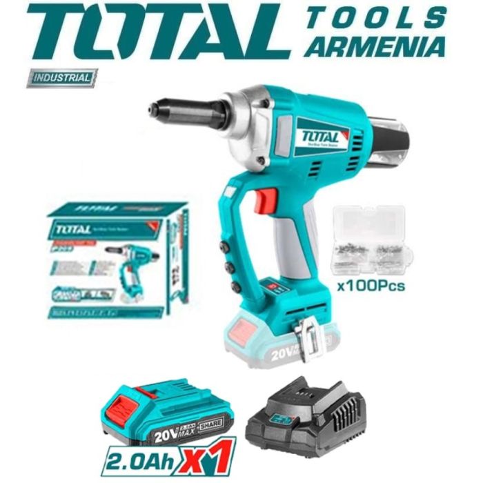 Lithium-ion rivet tool 20V / 2Ah TOTAL TRTLI20051