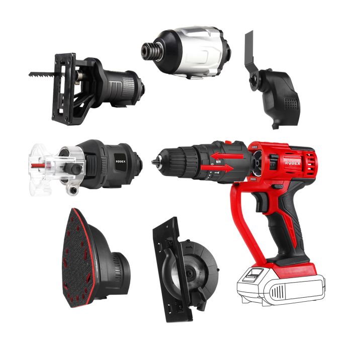 Բազմաֆունկցիոնալ գործիք  7կտոր 20Վ RODEX