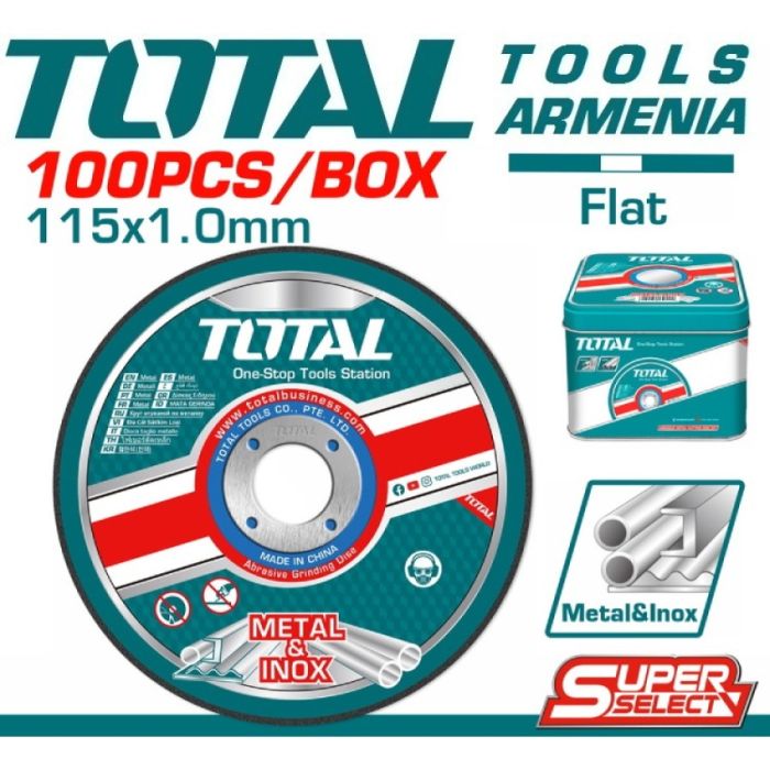 Abrasive metal cutting disc set 115 X 1mm 100pcs (TAC210115100)