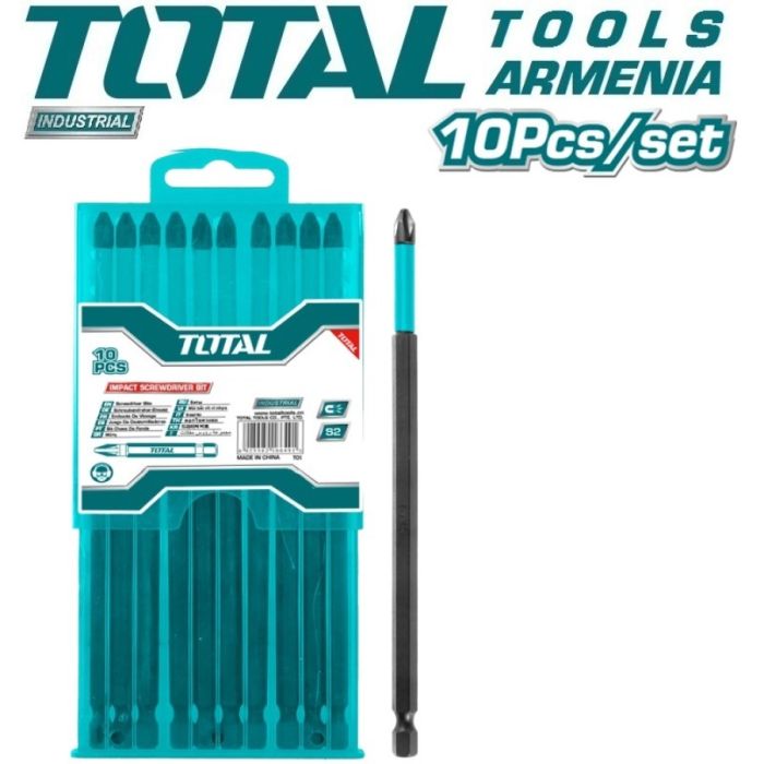 T25 impact screwdriver 250mm bits set 10pcs (TACIM16T25103)