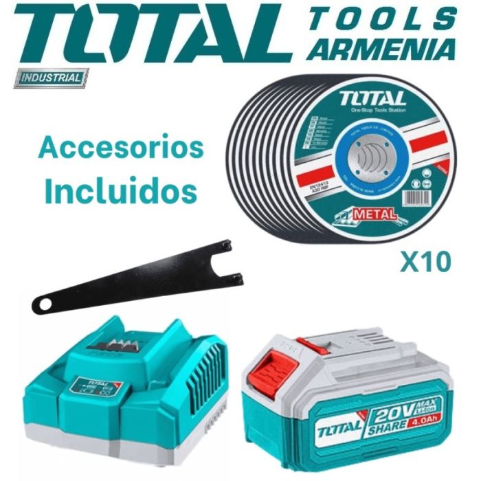 Lithium-Ion angle grinder 20V, 4.5" 115mm Brushless (TAGLI211541)