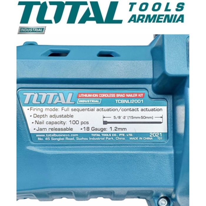 Аккумуляторный гвоздезабиватель 20В (TCBNLI2001)