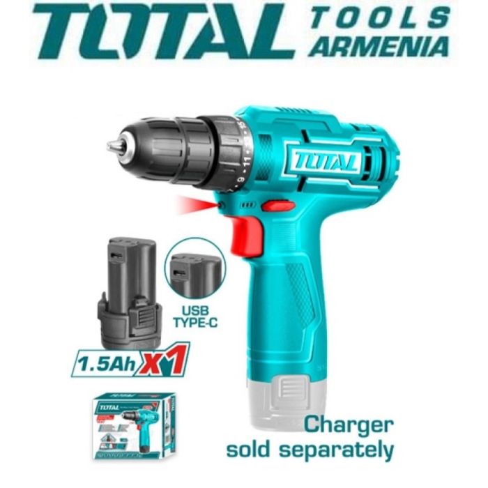 Li-ion Cordless Drill TOTAL TDLI12428