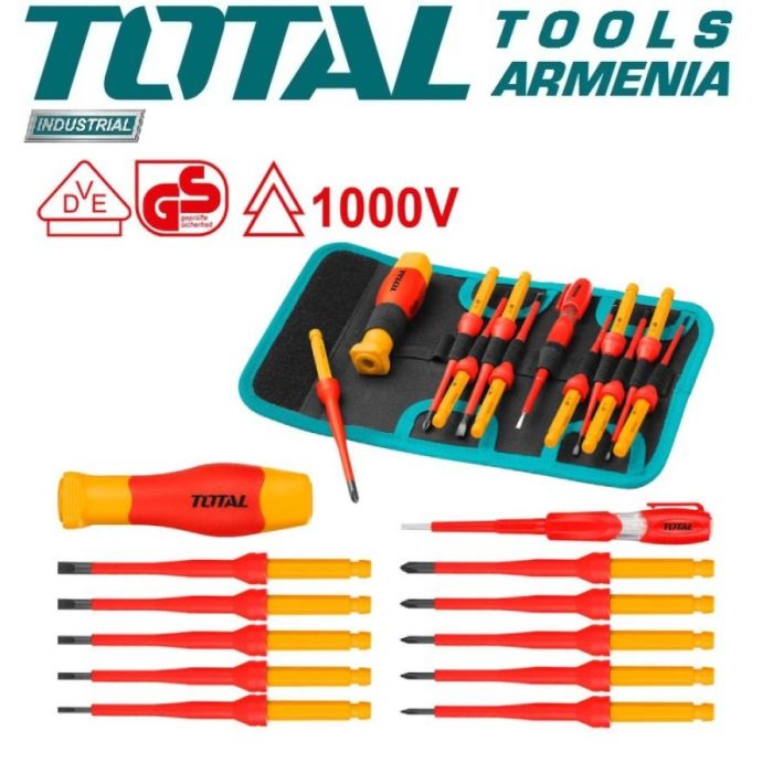 12 Pcs Interchangeable Insulated Screwdriver Set (THKISD1201)
