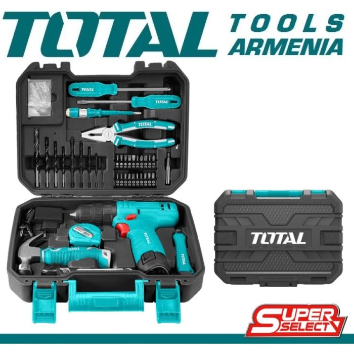 Գործիքների հավաքածու  TOTAL  THKTHP10812 12Վ պտուտակադարձիչով 81 կտոր 19260