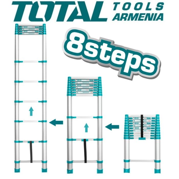 Телескопическая лестница 8 ступеней (THLAD08081)