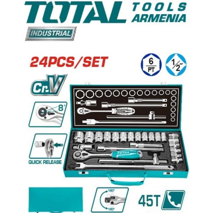 Набор инструментов 1/2" 24 шт. (THT121242)