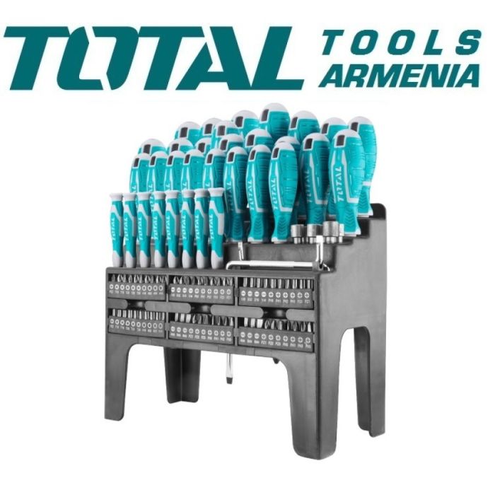 Набор отверток с битами 100 шт. (THT2506100)