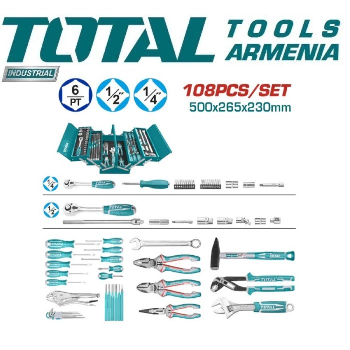 Набор инструментов в ящике 108 шт. (THTCS121081)