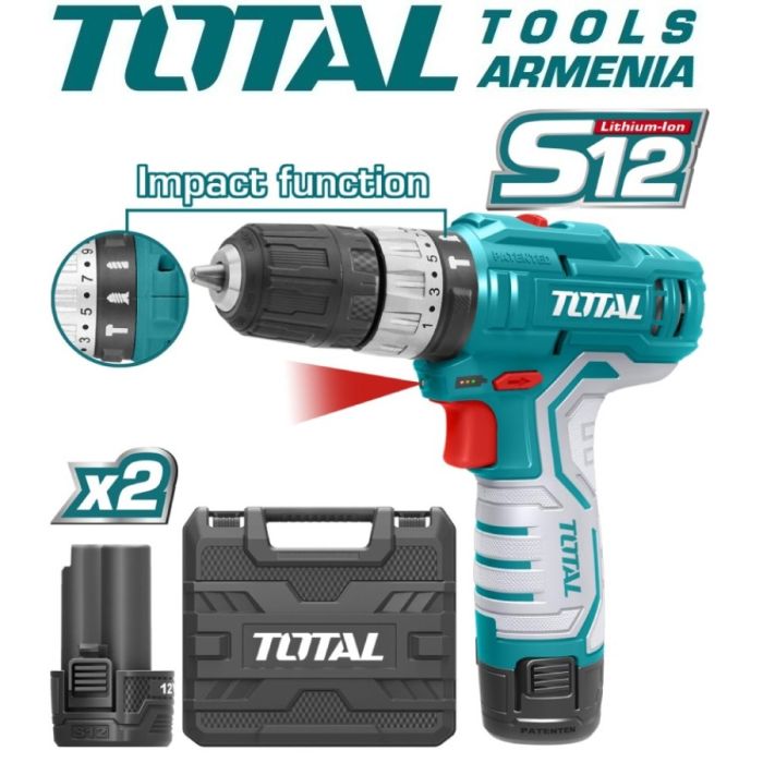 Cordless Impact Drill 12V/1.5A (TIDLI12201)