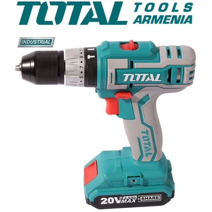 Li-ion Cordless Impact Drill / 20V / 2А / 55Nm / +1 Battery / INDUSTRIAL (TIDLI20031)