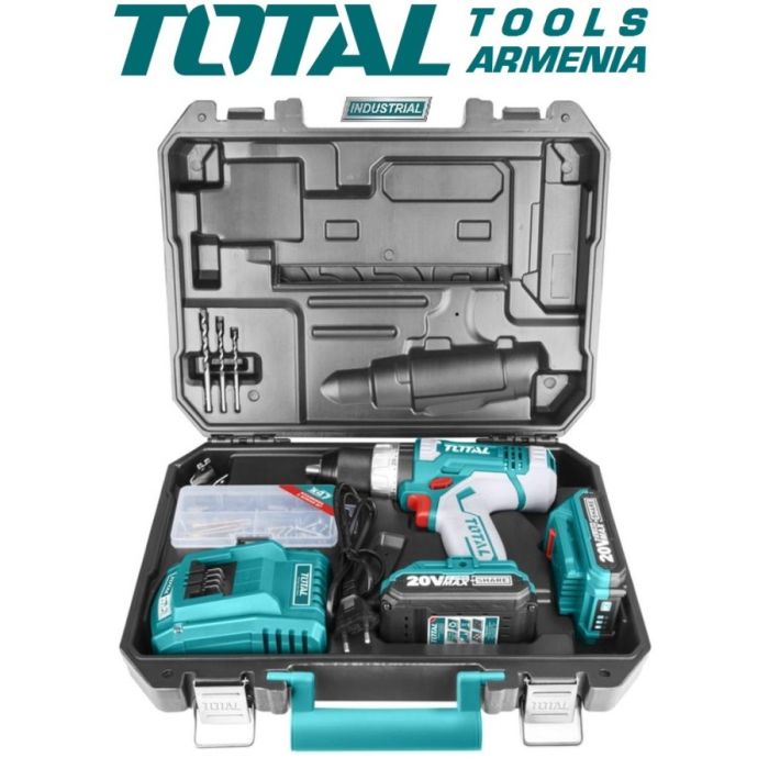 Li-ion Cordless Impact Drill / 20V / 2А / 55Nm / +1 Battery / INDUSTRIAL (TIDLI20031)