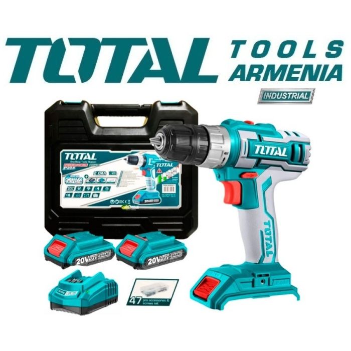 Li-ion Cordless Impact Drill / 20V / 2А / 55Nm / +1 Battery / INDUSTRIAL (TIDLI20031)