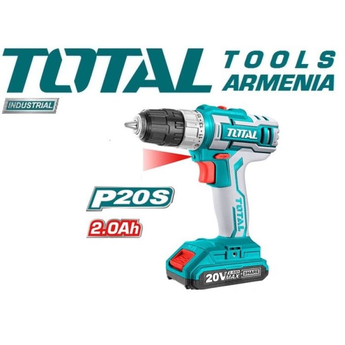 Аккумуляторная дрель ударная 20В/45 Нм (TIDLI201455)