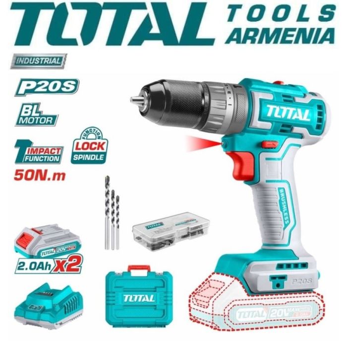 Պտուտակադարձիչ 20Վ 2,0Ա 2 մարտկոցով TOTAL TIDLI20508 34129