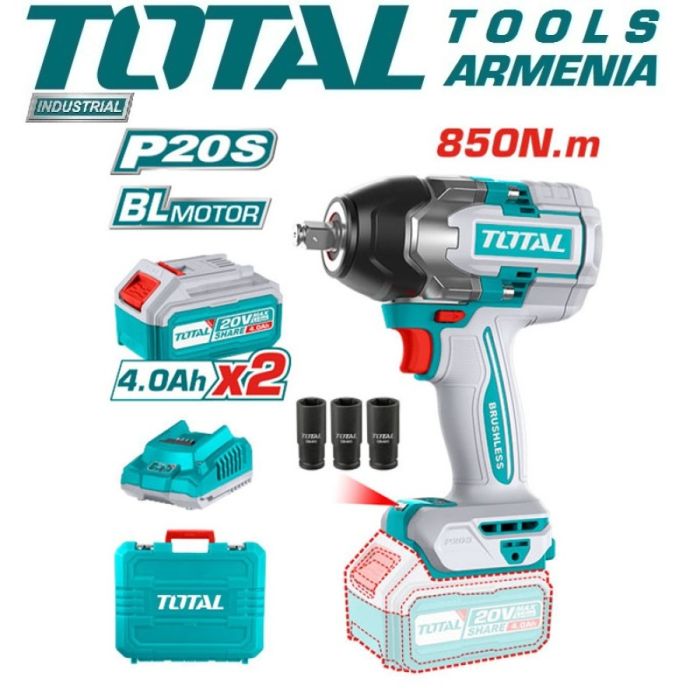 Lithium-Ion Power Impact Wrench 20 В / 850 Нм (TIWLI2085)