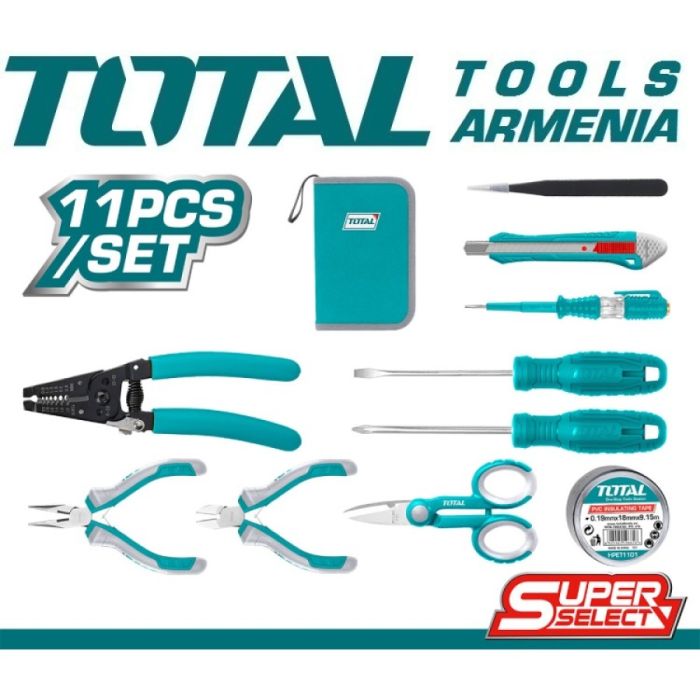 Էլեկտրիկի գործիքների հավաքածու 11կտոր TOTAL TKETS0111 22207