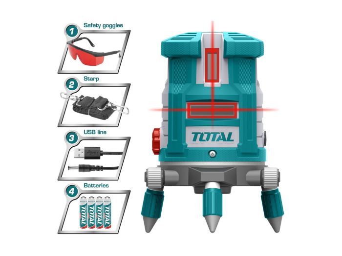 Self-Leveling Line Laser(Red laser beams) TOTAL TLL306505