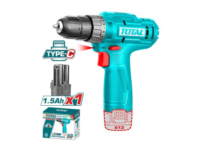 Li-ion Cordless Drill TOTAL TDLI12428