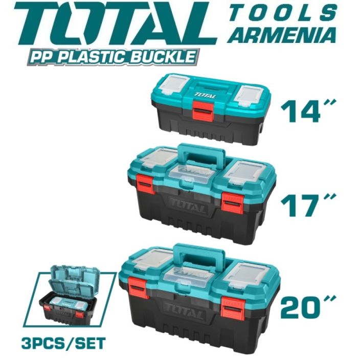 3 Pcs Plastic Tool Boxes Set  (TPBXK0031)
