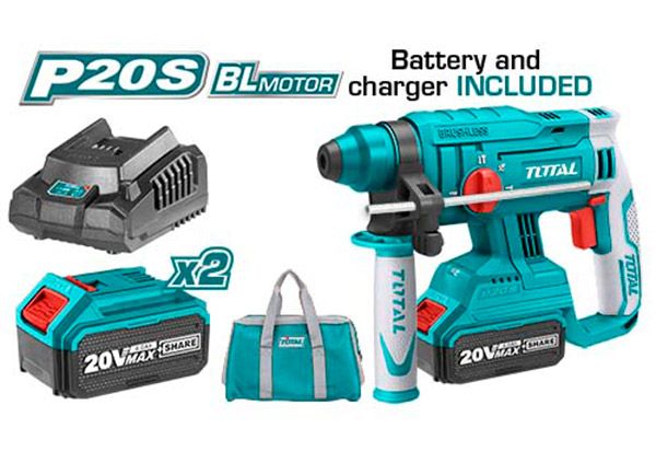 Литий-ионный Перфоратор / 20 В / 4А / 1,7 Дж /Бесщеточный Двигатель/ПРОМЫШЛЕННАЯ/INDUSTRIAL (TRHLI22012)