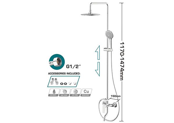 Однорычажный смеситель для ванны и душа (TSLBM513681)