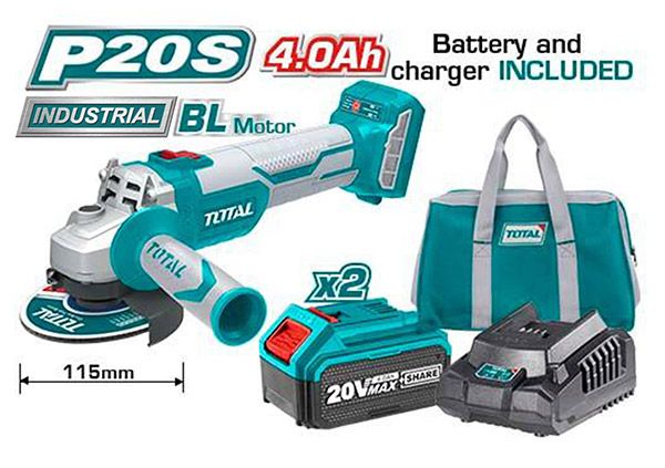 Cordless angle grinder /20V/4А/115mm/INDUSTRIAL (TAGLI11522)