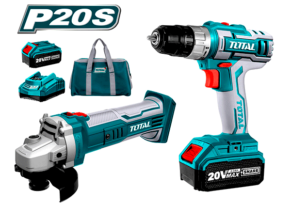 Angle Grinder and Drill - Screwdriver 20 V, 4A (TCKLI2009)